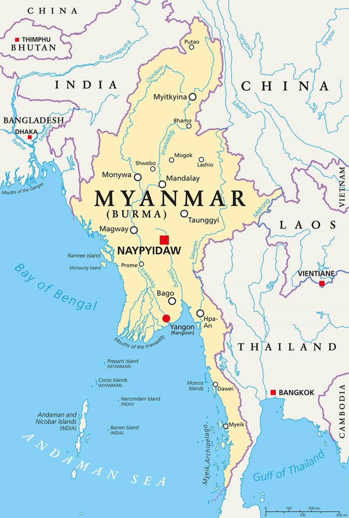 دولة ميانمار خريطة