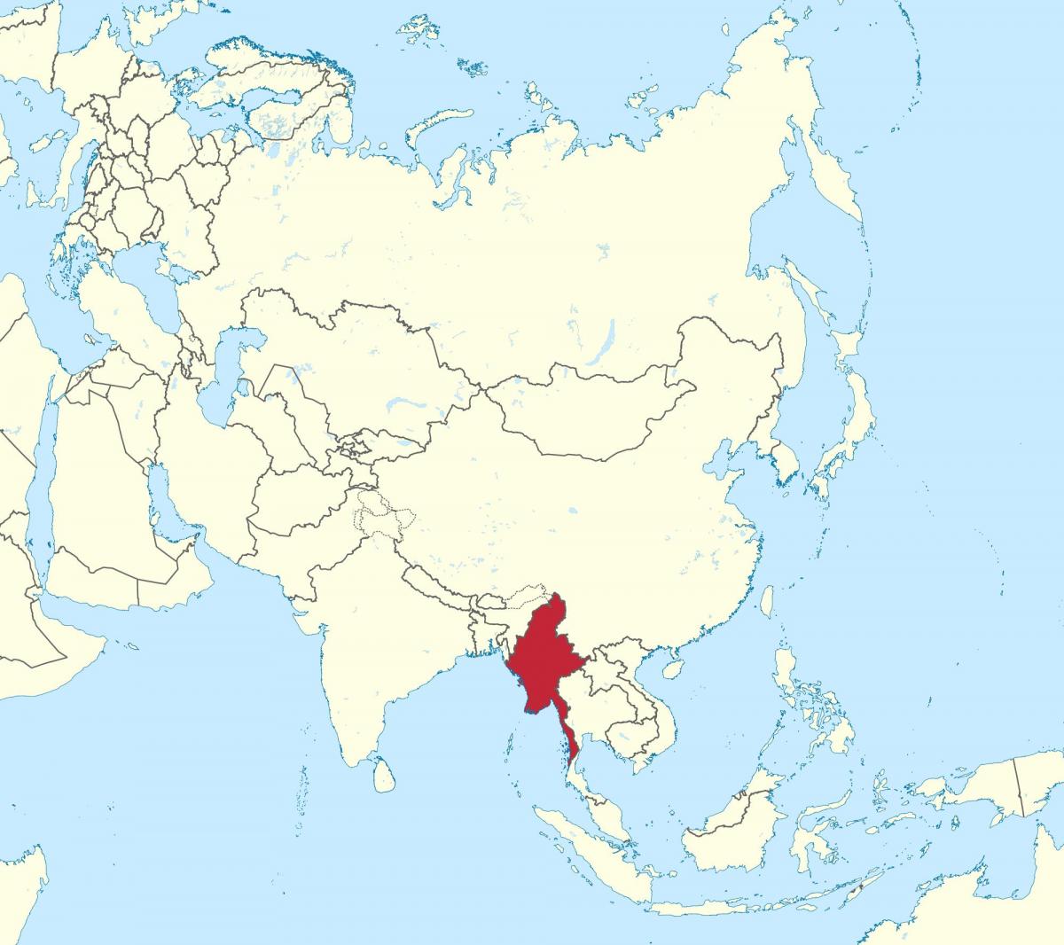 خريطة العالم ميانمار بورما