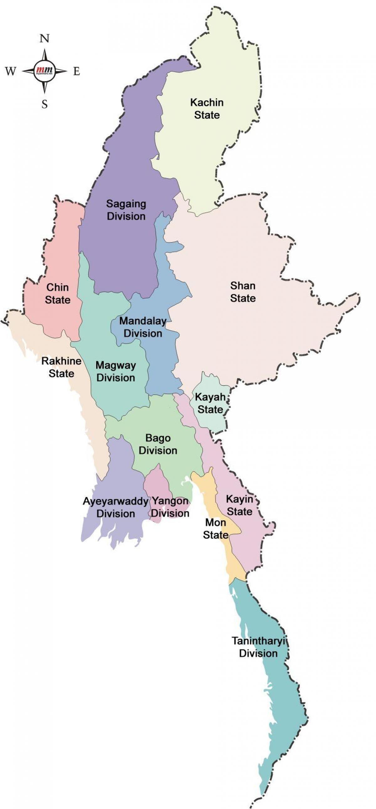 بورما الدول خريطة