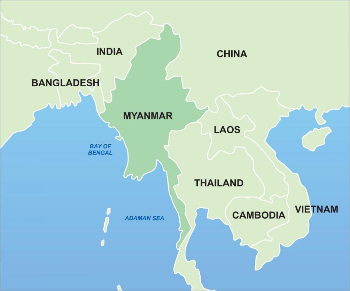 ميانمار على خريطة آسيا