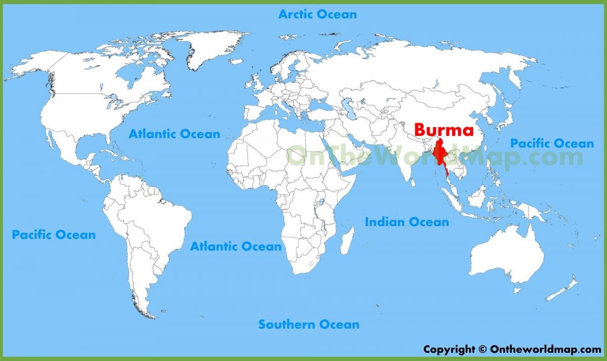بورما الموقع على الخريطة