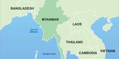 ميانمار على خريطة آسيا